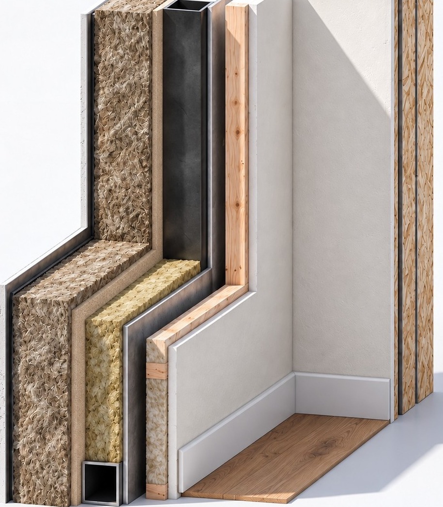 Cross-section of the We Modular external wall build-up
